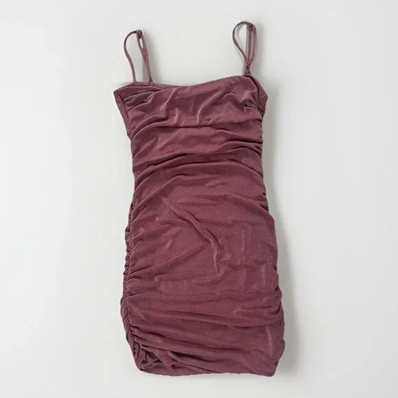 White Fox Dress Women’s Size Medium Pink Body Con Mini Cutout Spaghetti Strap - Picture 7 of 13